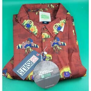 RSVLTS Ron Swanson '5000 Candles in the Wind' Button Shirt, Parks & Rec 3XL